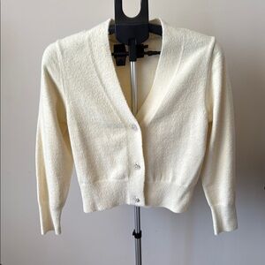 Cliche Elegant Cream Cardigan Sweater, size S